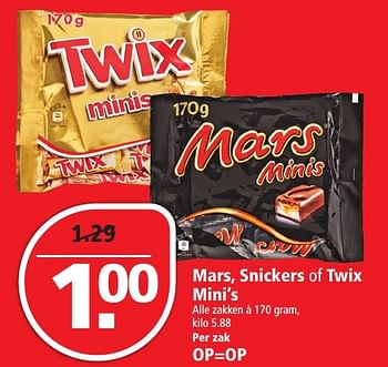 Aanbiedingen Mars, snickers of twix mini`s - Mars Snacks - Geldig van 27/11/2016 tot 03/12/2016 bij Plus