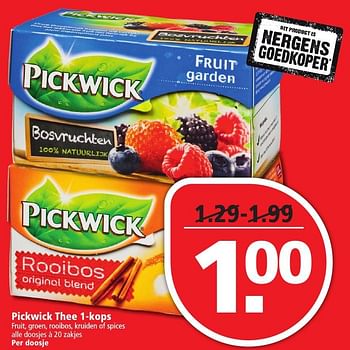 Aanbiedingen Pickwick thee 1-kops - Pickwick - Geldig van 27/11/2016 tot 03/12/2016 bij Plus