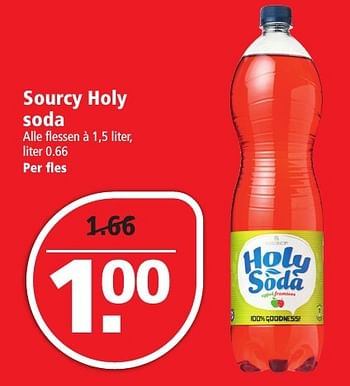 Aanbiedingen Sourcy holy soda - Sourcy - Geldig van 27/11/2016 tot 03/12/2016 bij Plus