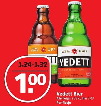 Aanbiedingen Vedett bier - Vedett - Geldig van 27/11/2016 tot 03/12/2016 bij Plus