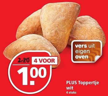 Aanbiedingen Plus toppertje wit - Huismerk - Plus - Geldig van 27/11/2016 tot 03/12/2016 bij Plus