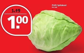 Aanbiedingen Plus spitskool - Huismerk - Plus - Geldig van 27/11/2016 tot 03/12/2016 bij Plus