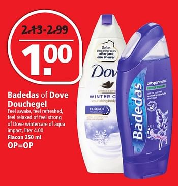 Aanbiedingen Badedas of dove douchegel - Huismerk - Plus - Geldig van 27/11/2016 tot 03/12/2016 bij Plus