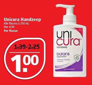 Aanbiedingen Unicura handzeep - Unicura - Geldig van 27/11/2016 tot 03/12/2016 bij Plus