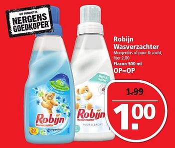 Aanbiedingen Robijn wasverzachter - Robijn - Geldig van 27/11/2016 tot 03/12/2016 bij Plus