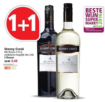 Aanbiedingen Stoney creek - Witte wijnen - Geldig van 27/11/2016 tot 03/12/2016 bij Plus