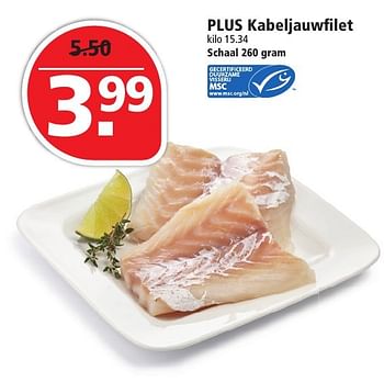 Aanbiedingen Plus kabeljauwfilet - Huismerk - Plus - Geldig van 27/11/2016 tot 03/12/2016 bij Plus