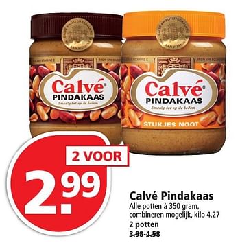 Aanbiedingen Calvé pindakaas - Calve - Geldig van 27/11/2016 tot 03/12/2016 bij Plus