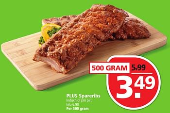 Aanbiedingen Plus spareribs indisch of piri piri - Huismerk - Plus - Geldig van 27/11/2016 tot 03/12/2016 bij Plus