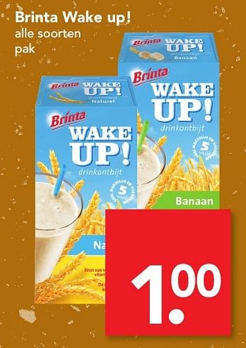 Aanbiedingen Brinta wake up! - Brinta - Geldig van 27/11/2016 tot 03/12/2016 bij Deen Supermarkten