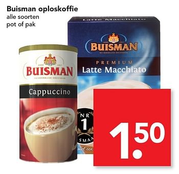 Aanbiedingen Buisman oploskoffie - Buisman - Geldig van 27/11/2016 tot 03/12/2016 bij Deen Supermarkten