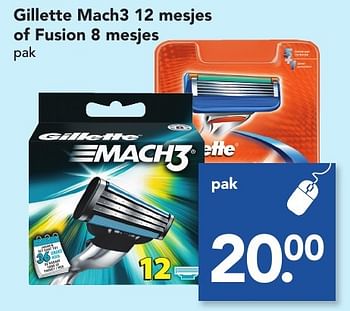 Aanbiedingen Gillette mach3 12 mesjes of fusion 8 mesjes - Gillette - Geldig van 27/11/2016 tot 03/12/2016 bij Deen Supermarkten