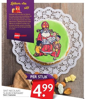 Aanbiedingen Sint nicolaas slagroomtaart - Huismerk - Deka Markt - Geldig van 27/11/2016 tot 03/12/2016 bij Deka Markt