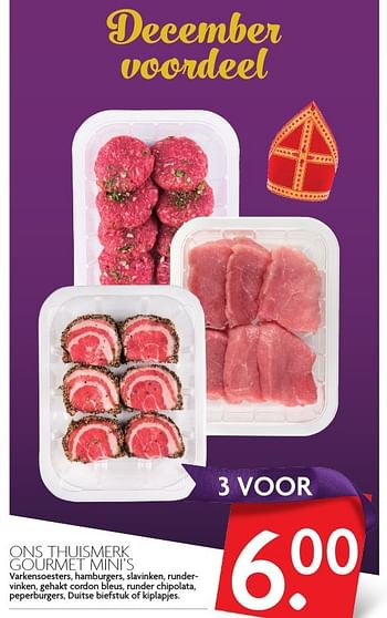 Aanbiedingen Ons thuismerk gourmet mini`s - Huismerk - Deka Markt - Geldig van 27/11/2016 tot 03/12/2016 bij Deka Markt