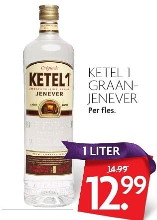 Aanbiedingen Ketel 1 graanjenever - Ketel 1 - Geldig van 27/11/2016 tot 03/12/2016 bij Deka Markt