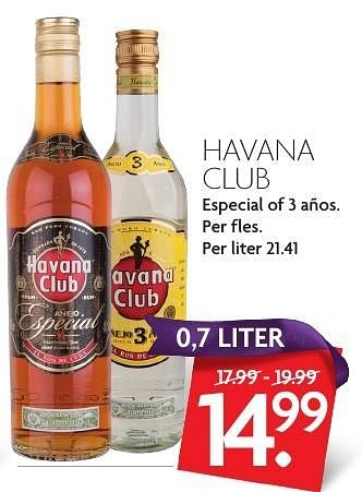 Aanbiedingen Havana club - Havana club - Geldig van 27/11/2016 tot 03/12/2016 bij Deka Markt