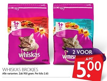 Aanbiedingen Whiskas brokjes - Whiskas - Geldig van 27/11/2016 tot 03/12/2016 bij Deka Markt