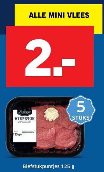 Aanbiedingen Biefstukpuntjes - Delicieux - Geldig van 28/11/2016 tot 04/12/2016 bij Lidl