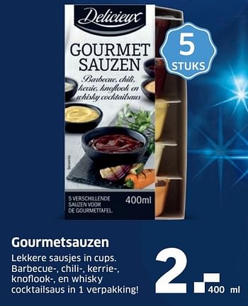 Aanbiedingen Gourmetsauzen - Delicieux - Geldig van 28/11/2016 tot 04/12/2016 bij Lidl