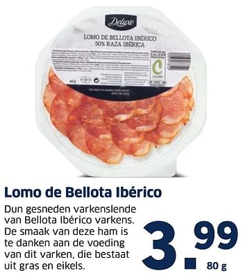 Aanbiedingen Lomo de bellota ibérico - Deluxe - Geldig van 28/11/2016 tot 04/12/2016 bij Lidl