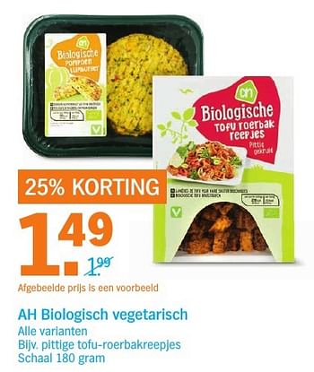 Aanbiedingen Ah biologisch vegetarisch - Huismerk - Albert Heijn - Geldig van 27/11/2016 tot 04/12/2016 bij Albert Heijn