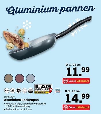 Aanbiedingen Aluminium koekenpan - Ernesto - Geldig van 28/11/2016 tot 04/12/2016 bij Lidl
