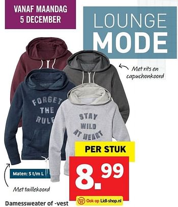 Aanbiedingen Damessweater of -vest - Huismerk - Lidl - Geldig van 28/11/2016 tot 04/12/2016 bij Lidl