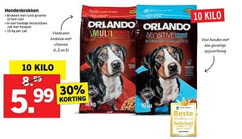 Aanbiedingen Hondenbrokken - Orlando - Geldig van 28/11/2016 tot 04/12/2016 bij Lidl