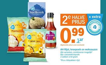 Aanbiedingen Ah rijst, kroepoek en woksauzen - Huismerk - Albert Heijn - Geldig van 27/11/2016 tot 04/12/2016 bij Albert Heijn