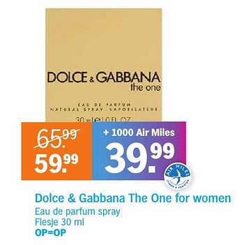 Aanbiedingen Dolce + gabbana the one for women - Dolce &amp; Gabbana - Geldig van 27/11/2016 tot 04/12/2016 bij Albert Heijn