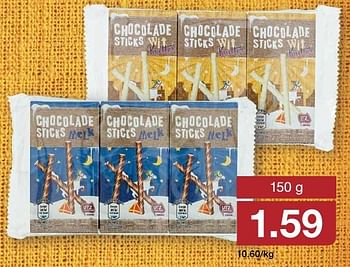 Aanbiedingen Chocolade sticks melk - Huismerk - Aldi - Geldig van 30/11/2016 tot 03/12/2016 bij Aldi