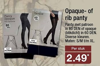 Aanbiedingen Opaque- of rib panty - Huismerk - Aldi - Geldig van 30/11/2016 tot 03/12/2016 bij Aldi