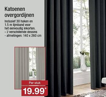 Aanbiedingen Katoenen overgordijnen - Huismerk - Aldi - Geldig van 30/11/2016 tot 03/12/2016 bij Aldi