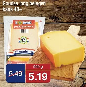 Aanbiedingen Goudse jong belegen kaas 48+ - MOLENLAND - Geldig van 30/11/2016 tot 03/12/2016 bij Aldi