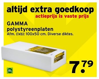 Aanbiedingen Gamma polystyreenplaten - Huismerk - Gamma - Geldig van 28/11/2016 tot 04/12/2016 bij Gamma