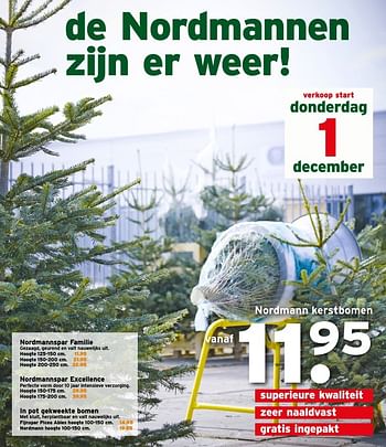 Aanbiedingen Nordmann kerstbomen - Huismerk - Gamma - Geldig van 28/11/2016 tot 04/12/2016 bij Gamma