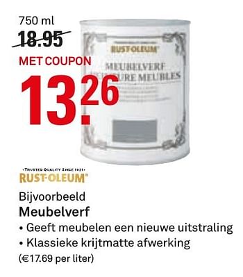 Aanbiedingen Meubelverf - Rust Oleum - Geldig van 28/11/2016 tot 04/12/2016 bij Karwei