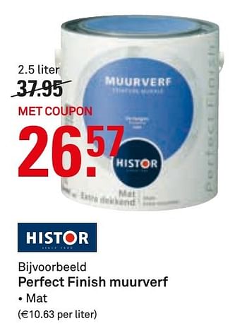 Aanbiedingen Perfect finish muurverf - Histor - Geldig van 28/11/2016 tot 04/12/2016 bij Karwei