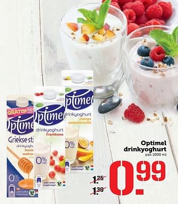 Aanbiedingen Optimel drinkyoghurt - Optimel - Geldig van 28/11/2016 tot 04/12/2016 bij Coop