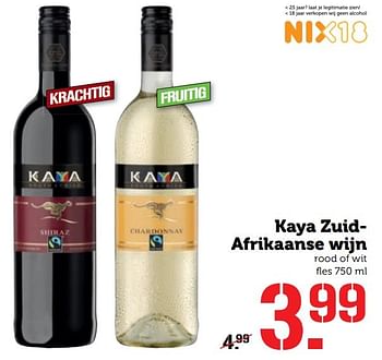 Aanbiedingen Kaya zuidafrikaanse wijn - Rode wijnen - Geldig van 28/11/2016 tot 04/12/2016 bij Coop