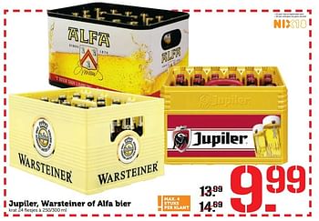 Aanbiedingen Jupiler, warsteiner of alfa bier - Huismerk - Coop - Geldig van 28/11/2016 tot 04/12/2016 bij Coop