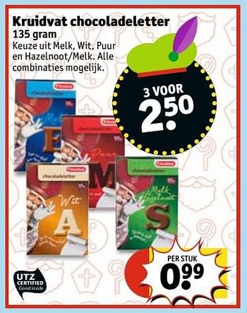 Aanbiedingen Kruidvat chocoladeletter - Huismerk - Kruidvat - Geldig van 29/11/2016 tot 04/12/2016 bij Kruidvat