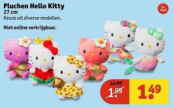 Aanbiedingen Pluchen hello kitty - Hello kitty - Geldig van 29/11/2016 tot 04/12/2016 bij Kruidvat