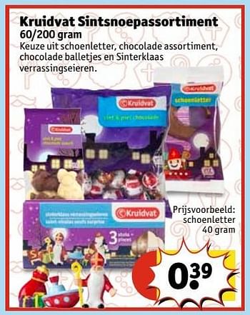 Aanbiedingen Kruidvat sintsnoepassortiment schoenletter - Huismerk - Kruidvat - Geldig van 29/11/2016 tot 04/12/2016 bij Kruidvat