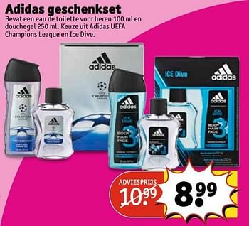 Aanbiedingen Adidas geschenkset - Adidas - Geldig van 29/11/2016 tot 04/12/2016 bij Kruidvat
