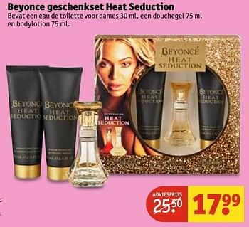 Aanbiedingen Beyonce geschenkset heat seduction - Beyoncé Heat - Geldig van 29/11/2016 tot 04/12/2016 bij Kruidvat