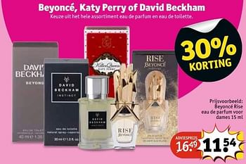 Aanbiedingen Beyoncé rise eau de parfum voor dames - Beyoncé Heat - Geldig van 29/11/2016 tot 04/12/2016 bij Kruidvat