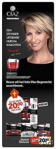 Aanbiedingen Regenerist 3-zone nachtcrème - Olaz - Geldig van 29/11/2016 tot 04/12/2016 bij Kruidvat