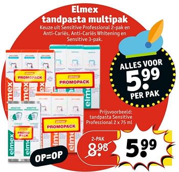 Aanbiedingen Elmex tandpasta sensitive professional - Elmex - Geldig van 29/11/2016 tot 04/12/2016 bij Kruidvat