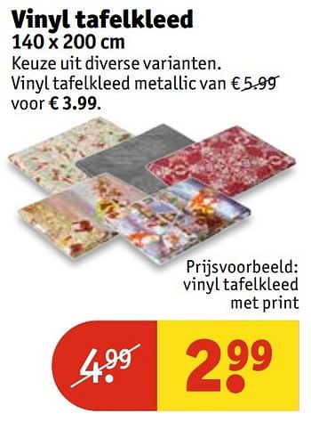 Aanbiedingen Vinyl tafelkleed - Huismerk - Kruidvat - Geldig van 29/11/2016 tot 04/12/2016 bij Kruidvat